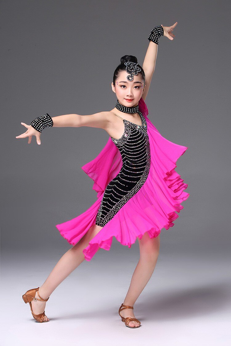 子供国際規格社交ダンスドレス用女の子ラテンダンス競技ドレスチャチャワルツダンス衣装 社交ダンスアウトレット